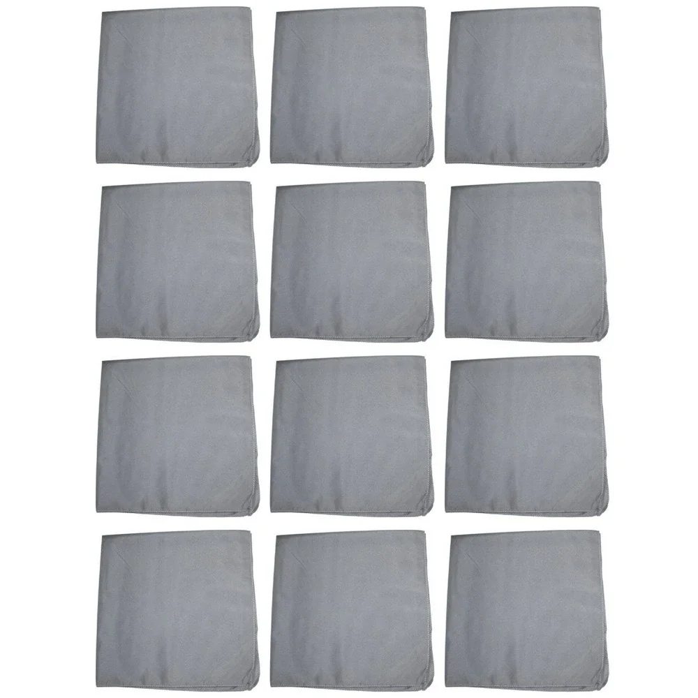 12 Pack Polyester Bandanas In Plain Color Ideal For Work Or Events 20x20